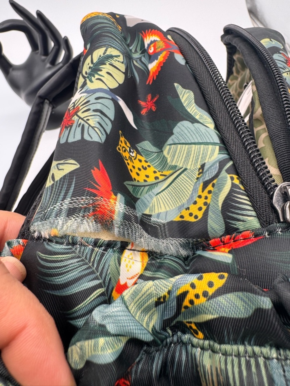 Lug Black Backpack with Tropical Leaf Accents - Picture 9 of 11